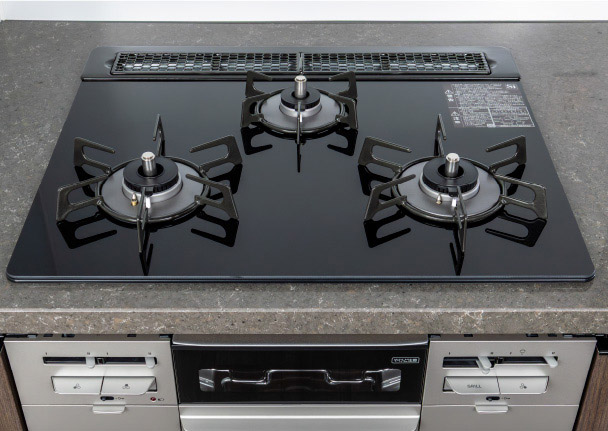 フレームレスガラストップ+コンロ