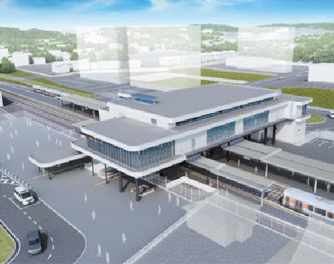 新駅舎南口鳥瞰イメージ図